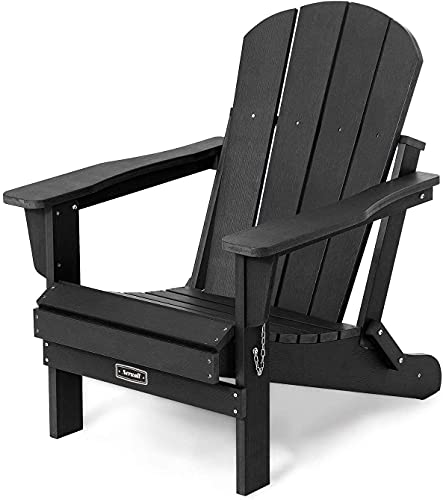Image of RS Enterprises Chair Patio Chairs Lawn Chair Outdoor Chairs Painted Adirondack Chair Weather Resistant- Wooden (3, Black)