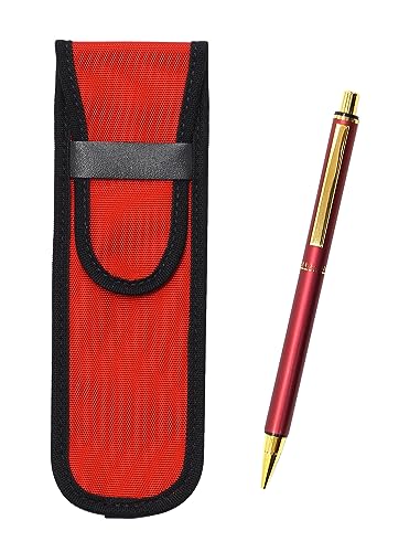 タキザワ 布ペンケース赤 NQ25標準サイズ金属ストレートノック・ダブルアルマイト加工リングシャープペンセット 赤 3個パック T23-NK02R-NQ25S-R-3