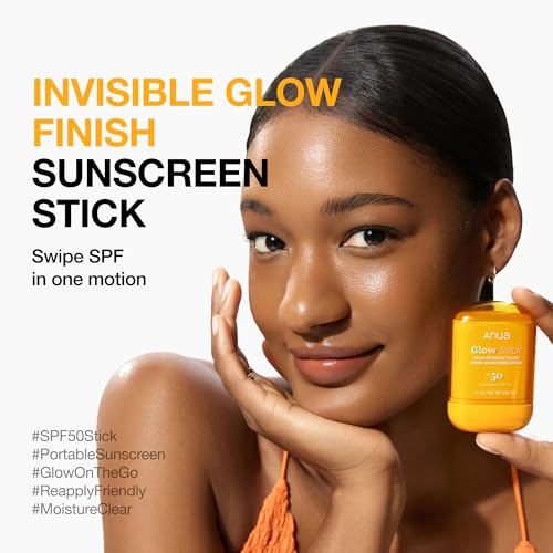 Image of Anua Invisible Glow Sun Stick, SPF 50, Broad Spectrum UV Protection, Lightweight Sheer Finish for All Skin Types, No White Cast, Easy Reapplication, Korean Skincare, 0.61 oz
