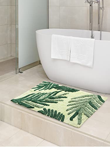Image of SASHAA WORLD Elephant + Leaf Patterned Bathmat 50 X 80 cm (Combo of 2)