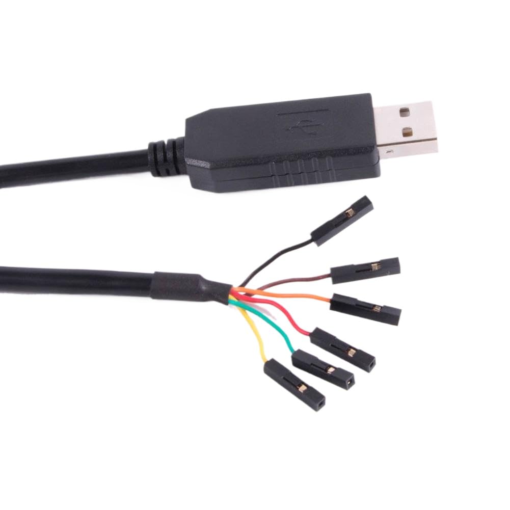 Adaptador de Puerto Serie USB a RS232, 6 Pines, 2,54mm, Chip FTDI, Pinout TX GND VCC CTS RTS, Compatible con Linux