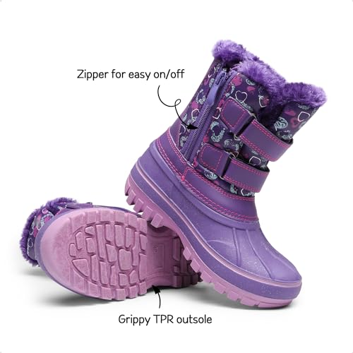 DREAM PAIRS Boys Girls Snow Boots Water-Resistant Outdoor Sport Warm Cozy Anti-Slip Cute Ankle Winter Shoes for Toddler/Little/Big Kid3