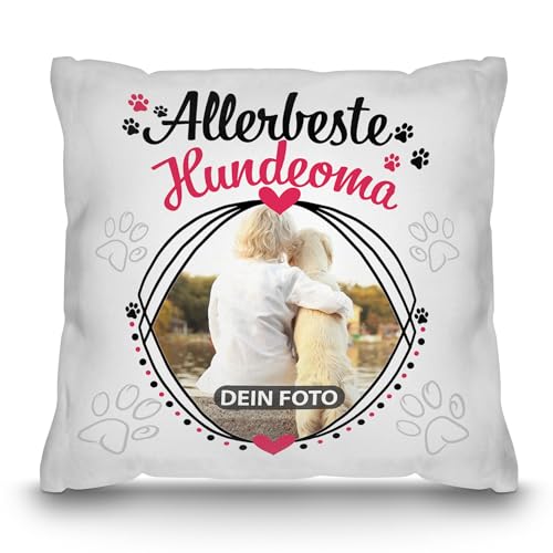 PR Print Royal Hunde-Kissen mit Foto Allerbeste Hundeoma - Geschenk für...