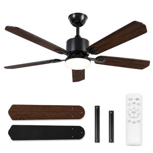 STANDLE 42 Inch Ceiling Fans with Lights and Remote Control Black - image 1