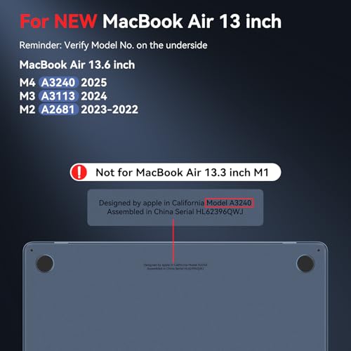 BlueSwan 2025 M4用MacBook Air 13インチ M3 / M2 ケース 2024 2022 13.6インチカバー A3240 A3113 A2681 の商品画像 3