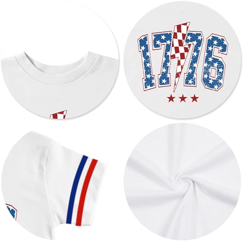 Image of Ithalt Toddler Boys Girls American Flag Shirts 4th of July Tshirt Kids USA Patriotic Tee Independence Day Outfit(3-7y)