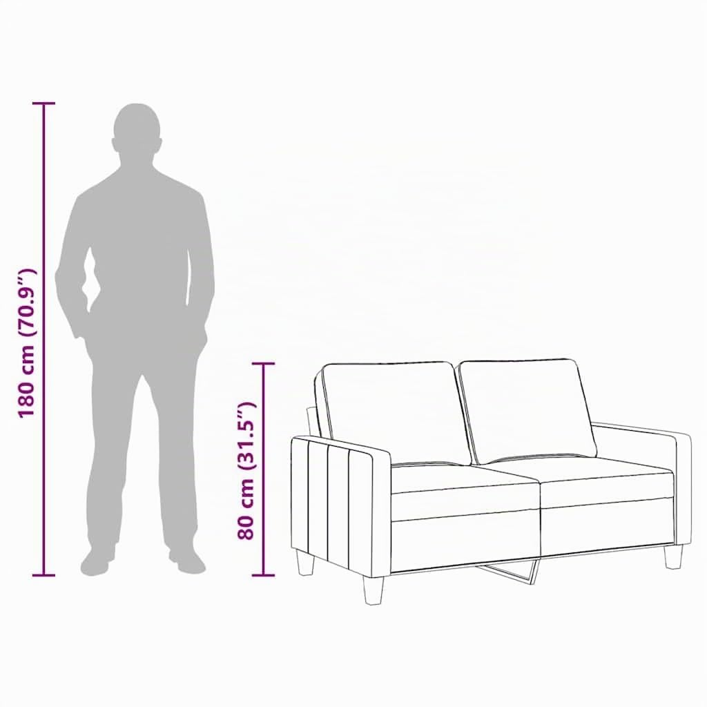 vidaXL Divano a 2 Posti Grigio Chiaro 120 cm in Tessuto