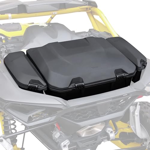 SAUTVS Poly Water Resistant Large Capacity Rear 96L Storage Cargo Trunk Box & 13.5L Side Cargo Storage Boxes Set for Can-Am Maverick R MAX X RS 2024+ Accessories (3PCS, Replace #715007182, 715007372)