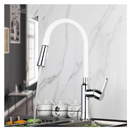 Robinet pivotant boucheur de lavabo blanc pour évier cuisine