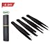 Tweezers Set 4-Piece Professional Stainless Steel Tweezers Great Precision for Facial Hair, Ingrown Hair, Splinter, Blackhead and Tick Remover Best Precision Eyebrow (Tweezers Set 4-Piece)