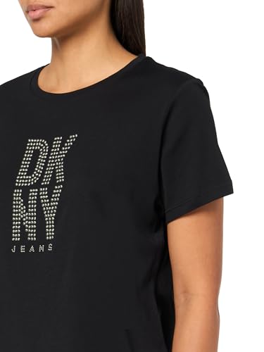Image of DKNY Women's Short Sleeve V-Neck Mesh Ruched Knit Top
