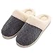 Minetom Mujer Hombre Invierno Zapatillas de Estar Cerradas Calienta Pantuflas Unisexo Antideslizante Suave Cálido Peluche Zapatos para Exterior e Interior A Gris Oscuro 01 41/42 EU