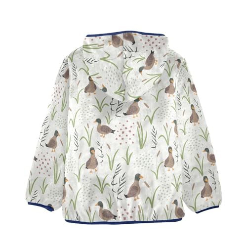Funny Duck and Floral Leaf Toddler Jackets for Boys Winter Outerwear Kids 3T-10T2