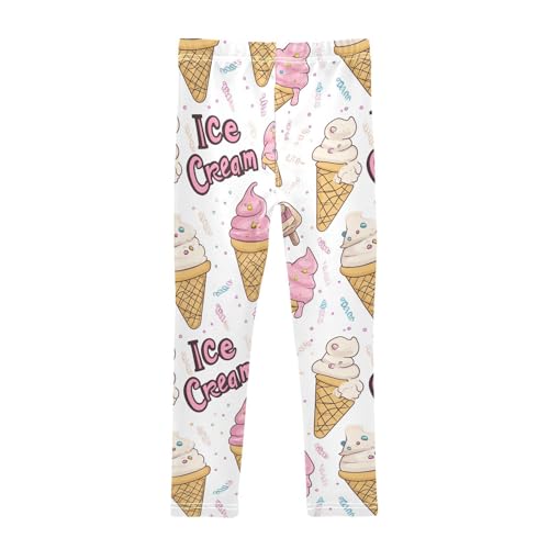 Ice Creams Girls' Leggings Toddler Doodles Kids Yoga Pants Dance Active Tights 4T2