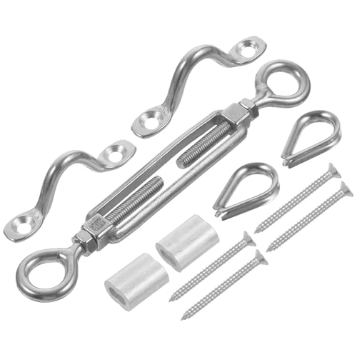 Tensor para Cable Acero Inoxidable SEWACC 1/8 Pulgada Cuerda de Alambre Tensión Cuerpo Abierto para Manejo Industrial y Aplicaciones de Levantamiento miniatura 1