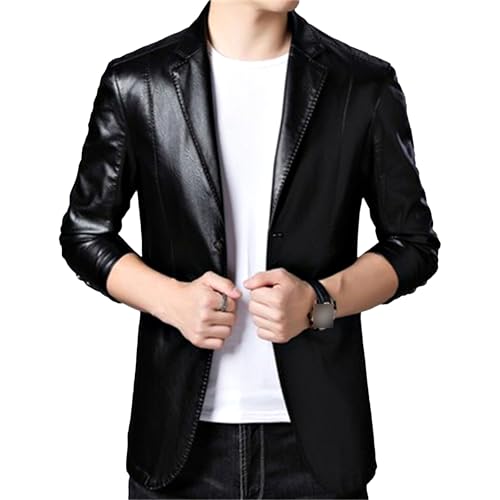 Blazer de cuero para hombre DGHM-JLMY miniatura 1