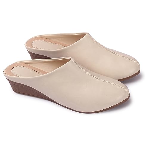 Image of Comfortable Women's Slip-on Wedge Back Open Mules Shoes & Sandals