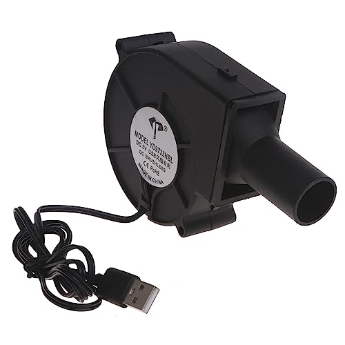 Ventilador de carbón para barbacoa de 5 V y soplador USB de una sola línea para circulación de aire en barbacoa y estufa de leña, ventilador alimentado por USB