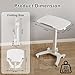BONTEC Mobile Foldable Standing Desk, Portable Adjustable Height Desk with Gas Spring, Small Rolling Laptop Desk with Wheels for Home, Office, Bedroom, and Medical Use, 25.6