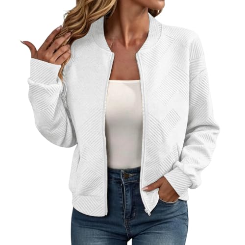 Blouson baseball confortable pour femmes veste automne hiver avec poches