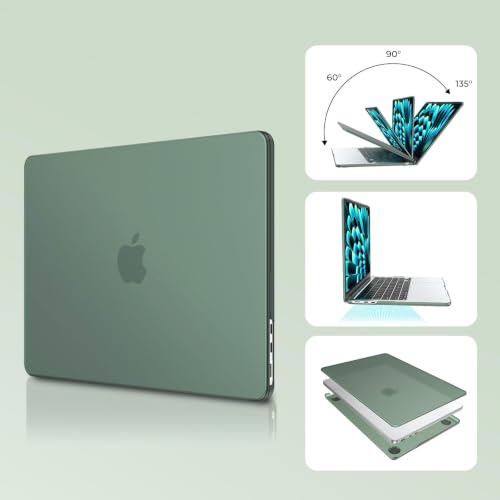 Image of EooCoo for MacBook Air 13 inch Case M5 /M4 /M3 /M2 2026-2022, Matte Green