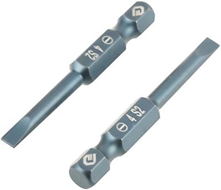 10pcs 1/4inch Hex Shank 50mm S2 Alloy Steel Slotted Screwdriver Bits Set H6.3x 50x SL4mm Antirust