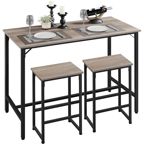 Yaheetech 3 Piece Dining Table Set, 47.5" Industrial Pub Table