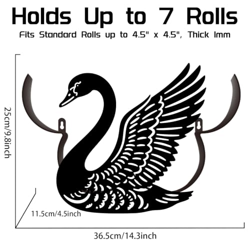 Swan Toilet Paper Holder Wall Mount/Stand for Extra 8 Rolls by WHIMSTITCH - Used condition - Image 2