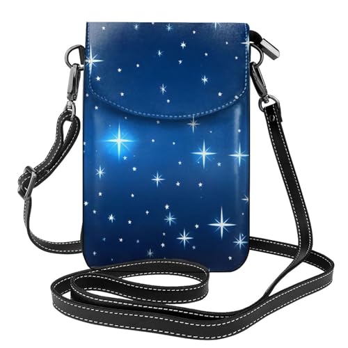 chenfandi Bolso cruzado con patrón de estrella azul para mujer, cartera con cremallera para teléfono, bolso de hombro, correa de hombro ajustable.