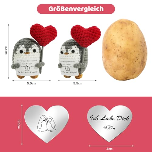 ZIENZENGYA Ich Liebe Dich Geschenke für Frauen, Jahrestag Geschenk für Sie Ihn, Partner Geschenke für Freundin, Valentinstagsgeschenk, Pinguin Pocket Hug, Hochzeitstag