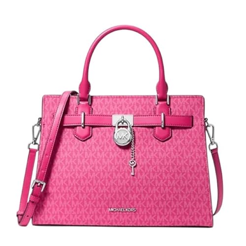 Image of Michael Kors Hamilton Medium Top Zip Satchel Crossbody (Dragonfruit)