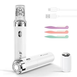 Epilierer Damen, 2-in-1 Gesichtshaarentferner für Frauen, Schmerzloser Gesichtsrasierer Frauen, Mit 2 Austauschbaren Köpfen & LED-Licht, USB-aufladbar, Geeignet für Gesicht, Kinn & Arme