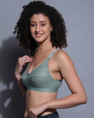 Image of SPUNN Women's Cotton Mix Non-Padded Wire Free C-Cup Full-Coverage T-Shirt Bra Combo.
