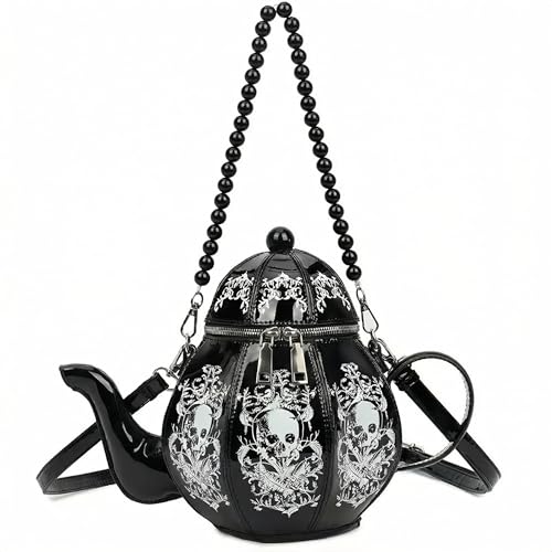 Sac à bandoulière gothique tête de mort femme sac à main fantaisie noir quotidien