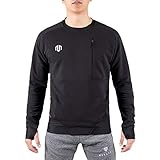 MOROTAI NEO Sweatshirt Herren - Sportpullover Langarm Für Sport - Fitnessshirt Baumwolle Mit Sweat-Material - Schwarz - S
