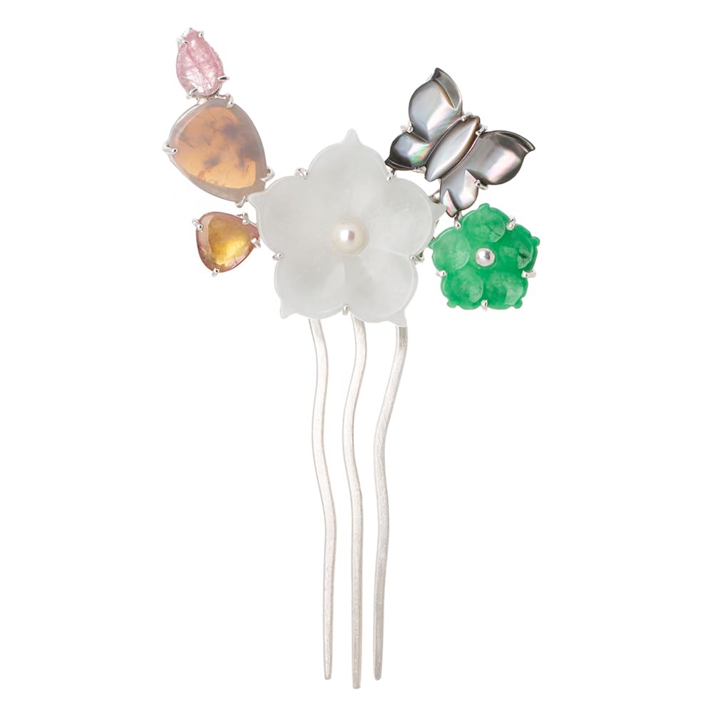 Handmade Korean Jewelry Collection – Traditional Hanbok Dwikkoji in Sterling Silver and gemstones 나스첸카 뒤꽂이 10929246