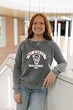 Blue 84 Women's Standard NCAA Officially Licensed Crewneck Sweatshirt Burnout Vintage Scholar, Team Color