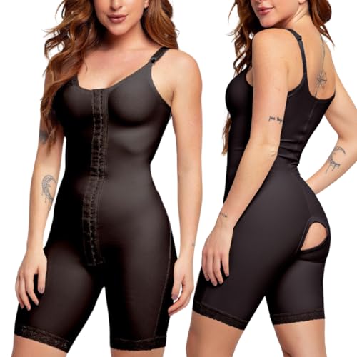 Cinta Inteira de Alça Modeladora Pós Cirúrgica Abdominoplastia Lipoaspiração (Preto, G)