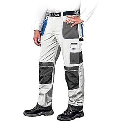 Ropa De Trabajo Alemana Leber&Hollman LH-FMN-T_WSN46 - Pantalones protectores (talla 46), color blanco y azul