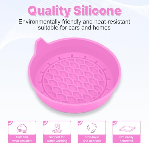 Image of SINGARO Car Cup Holder Coaster, Silicone Cup Holder Insert, Universal Non-Slip Cup Holders, Car Accessories Interior for Women and Man 4 Pack Pink