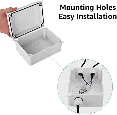 IP65 Waterproof Junction Box Large ABS Electrical Box, Outdoor Cable Connector, Weatherproof Electric Cover Enclosure White (150x110x70mm) - AVARTEK