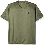 Under Armour Men's UA Tech V-Neck Short Sleeve T-Shirt (as1, Alpha, s, Regular, Regular, Marine OD Green/Black, Small)
