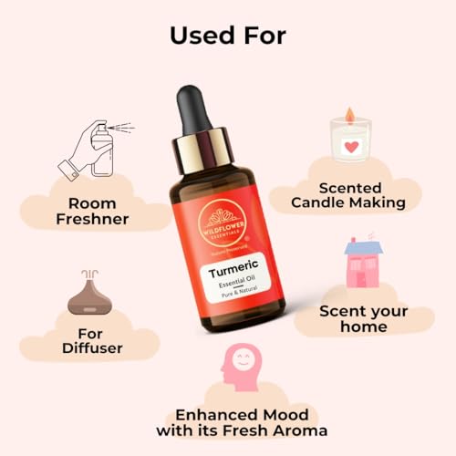 Image of Turmeric Essential Oil (Curcuma longa) Pure | Non-Sticky | Non-greasy | Lightweight | Men & Women | All Skin Types | Steam Distilled 30ml