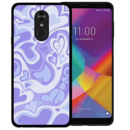 zaztify Phone Case for LG Stylo 4/Stylo 4+/Q Stylus/Q Stylus+, Pastel Lovely Irregular Purple Love Heart Lovecore Aesthetic Cute Shockproof Protective Anti-Slip Thin Slim Soft Phone Cover Shell