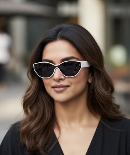 Image of IFLASH Retro Oval Cat Eye Sunglasses for Women Y2k Trendy Narrow Sunnies Designer Sun Glasses