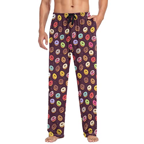 Ollabaky Men's Pajama Pants Cartoon Dinosaur Pjs Bottoms with Pockets Sleep Lounge Pants for Men3