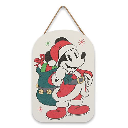 Décoration murale Mickey Disney en bois de Noël Open Road Brands à suspendre pour fêtes
