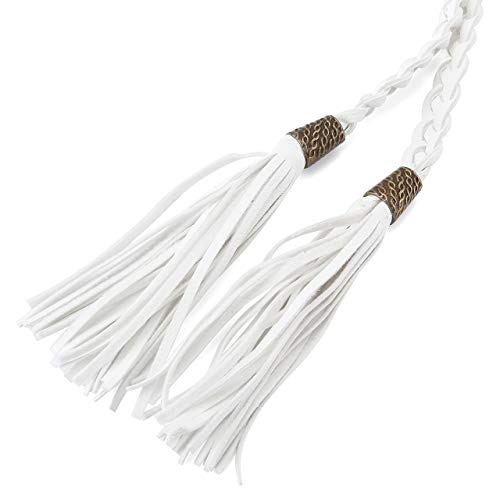 Ayliss Women Tassel Braided Waist Belt Skinny Woven Belt for Dress4