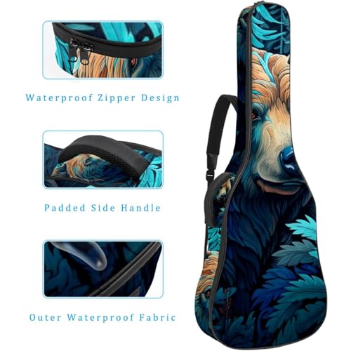 JRHEJTHH Housse de guitare acoustique imperméable et pliable avec bandoulière réglable pour guitare acoustique de 101,6 cm, 104,4 cm, 106,7 cm d’épaisseur, rembourrage animal, motif élan, - Les Beatles, Paul McCartney, John Lennon, RIngo Starr, George Harrison JRHEJTHH Housse de guitare acoustique imperméable et pliable avec bandoulière réglable pour guitare acoustique de 101,6 cm, 104,4 cm, 106,7 cm d'épaisseur, rembourrage animal, motif élan, – Image 5