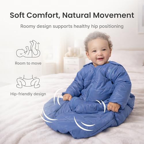 Image of Baby Deedee Sleep Nest Travel 3.5 TOG Quilted Sleep Sack 6-18M Gray Skies